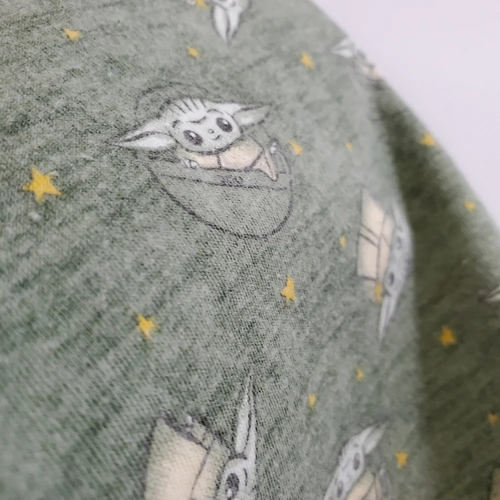 K1420 * Star Wars Boys Grogu Baby Yoda Pajama Top Long Sleeve Green Size 18M